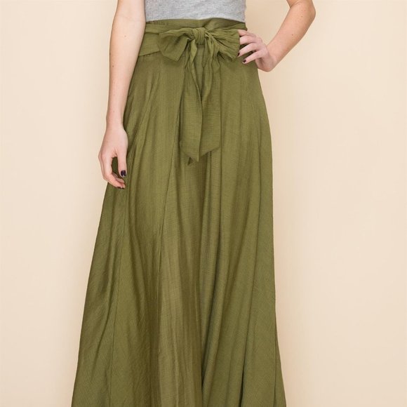 FAVLUX Dresses & Skirts - Flowy Maxi Skirt with Waist Tie